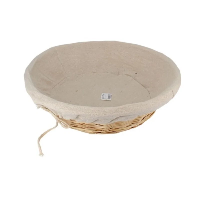 Corbeille à Pain Ronde Zeller Present Coton Anthracite/Crème 20x12 Cm