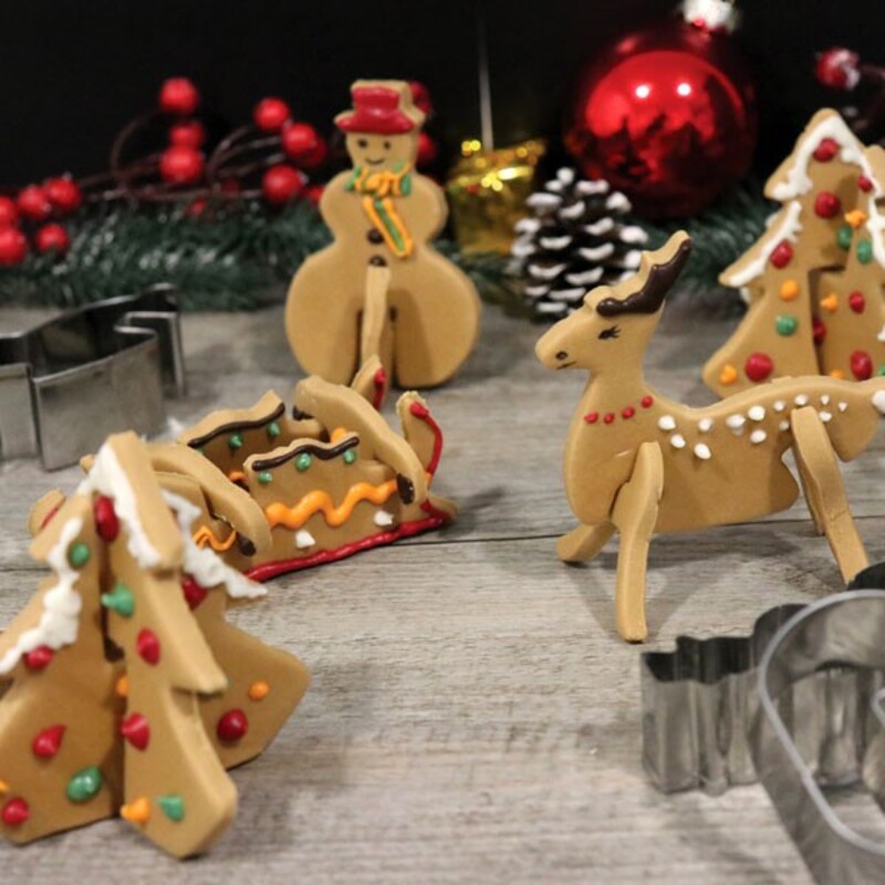 16X Emporte-Pièce En Acier Inoxydable - Moules À Biscuits En 3D Avec Motifs  De Noël - Emporte-Pièce Pour Noël (16 Pièces - 3D[J511]