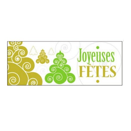 Rectangles blancs Joyeuses Fêtes azyme (x36)