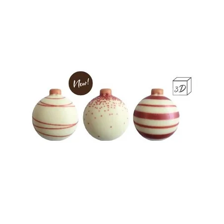 Boules de Noël 3D en chocolat assorties (x40)