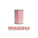 Bolduc blanc coeurs rouges 10 mm (100 m)