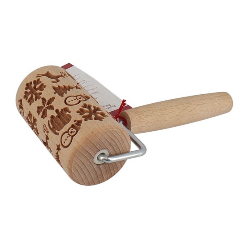 Rouleau à pâtisserie en bois 39 cm Empreinte - Scrapmalin