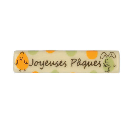 Rectangles chocolat blanc Joyeuses Pâques (x132)