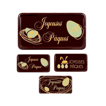 Rectangles assortis chocolat noir Joyeuses Pâques (x64)
