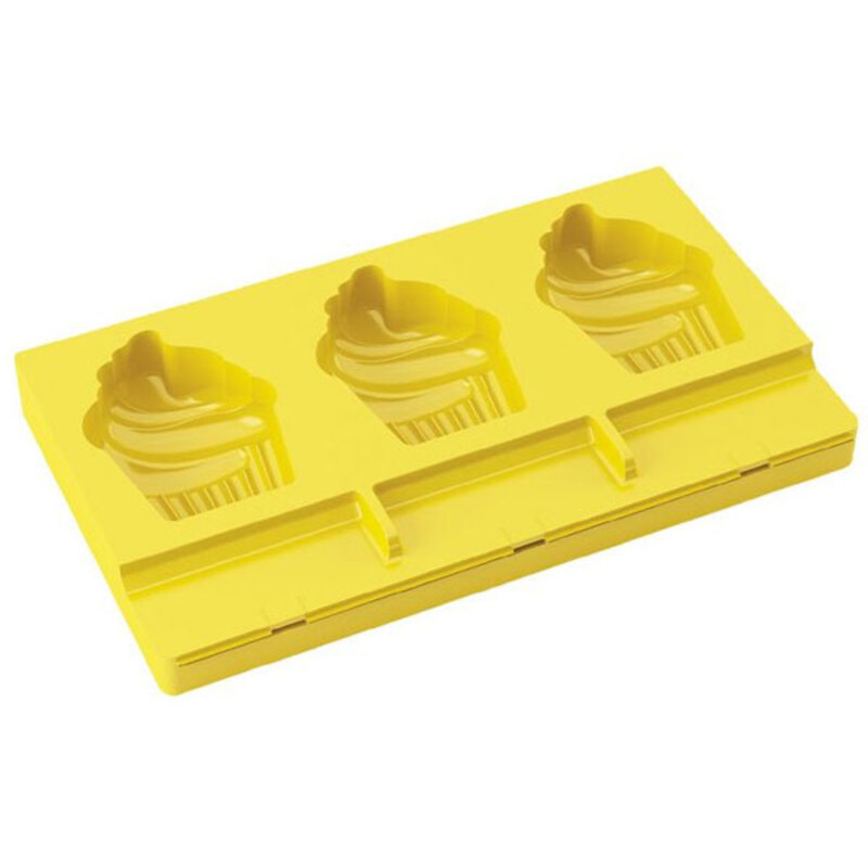 Moule à esquimaux silicone Cupcake + 50 bâtons