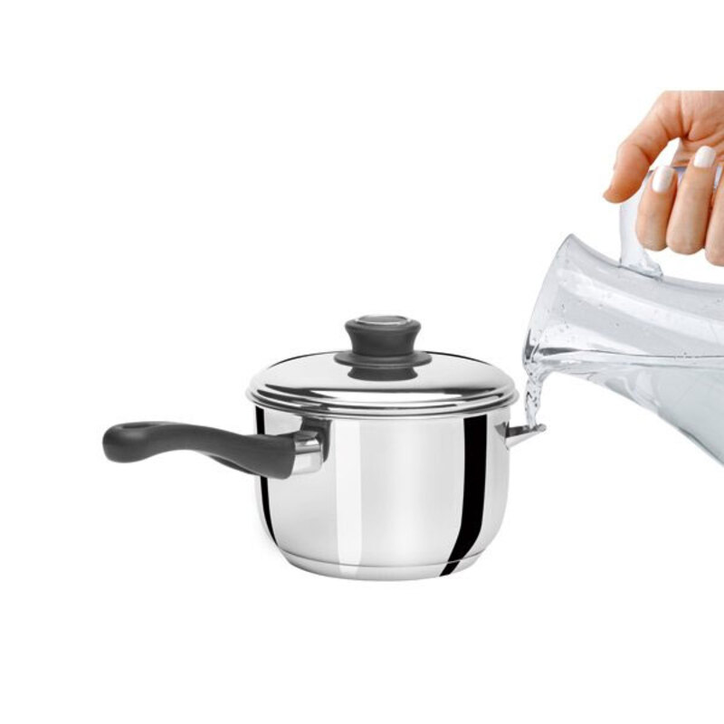 Casserole bain-marie avec couvercle inox 17 cm