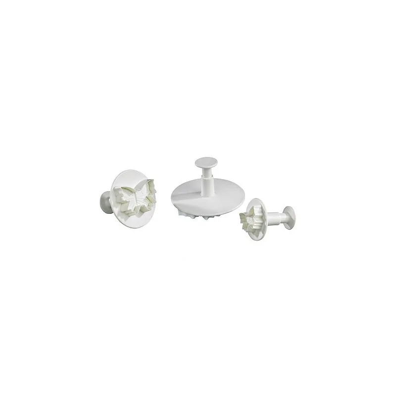 Découpoirs éjecteurs Papillons assortis (x3)