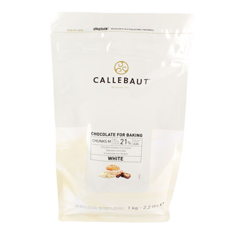 Chunks chocolat blanc Callebaut 1 kg