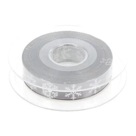 Ruban Flocons gris 15 mm (20 m)