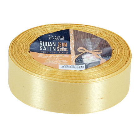 Ruban doré satin 0.6 cm (22 m) Patisdécor