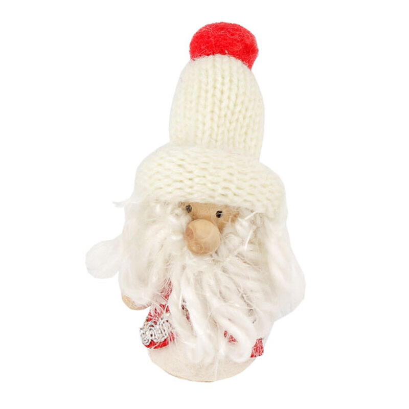 Père Noël bonnet blanc Patisdécor