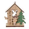 Cake topper en bois chalet de Noël Renne Patisdécor
