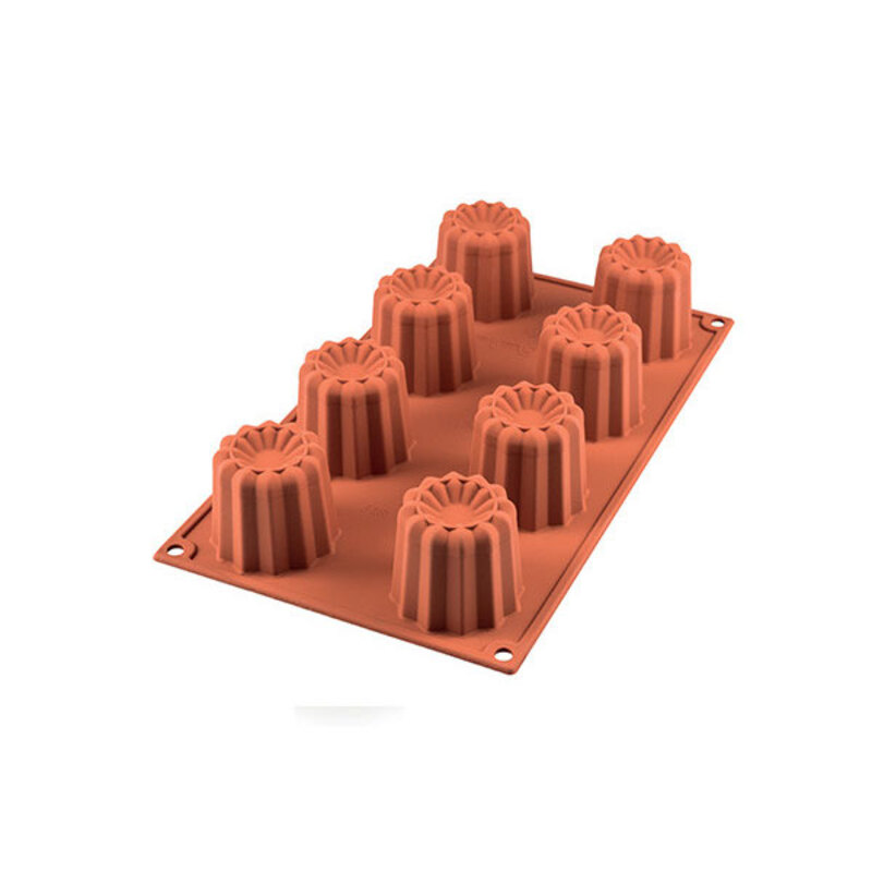 Moule silicone 8 grands cannelés bordelais - Silikomart