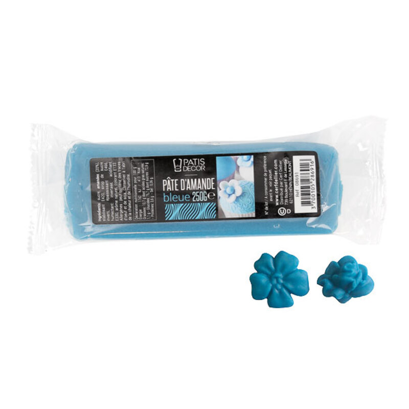 Pâte d'amande déco bleu