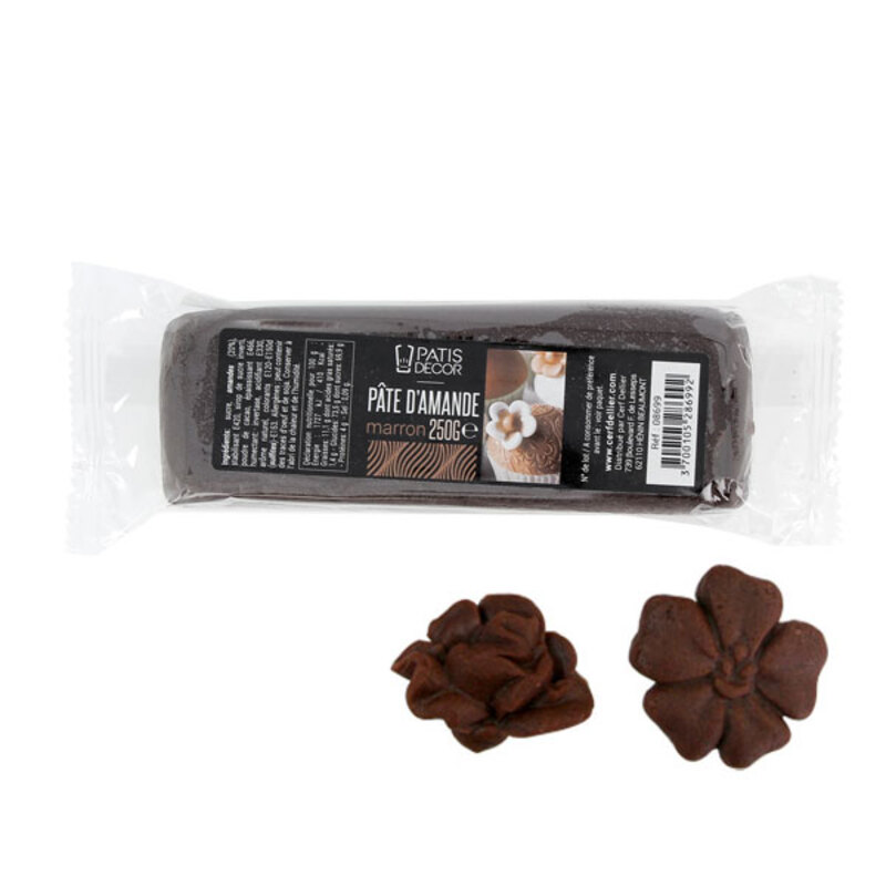Pâte d'amande marron Patisdécor 250g