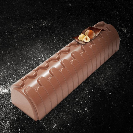 Moule à bûche de Noël ronde en silicone noir 30 cm 10/12 parts