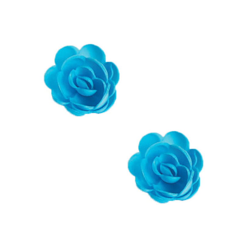 Grandes roses bleues en azyme Patisdécor x6