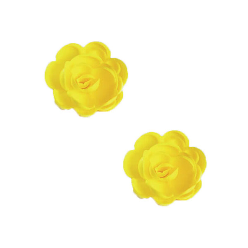 Grande rose jaune en azyme Patisdécor (x6)