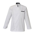 Veste blanche col et poignets jean manches longues Malo Veste blanche col et poignets jean manches longues Malo