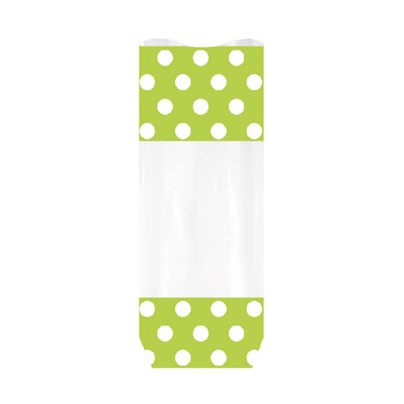 10 sachets polypro anis pois blancs fond carton + liens