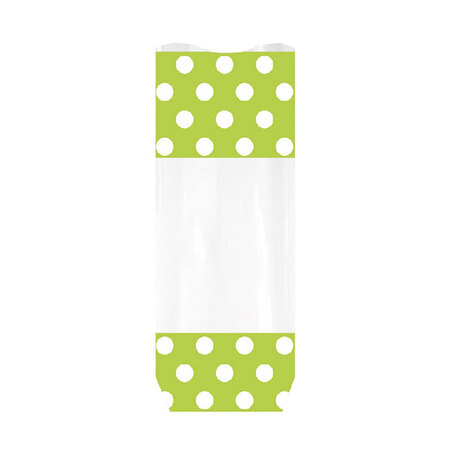 10 sachets polypro anis pois blancs fond carton + liens
