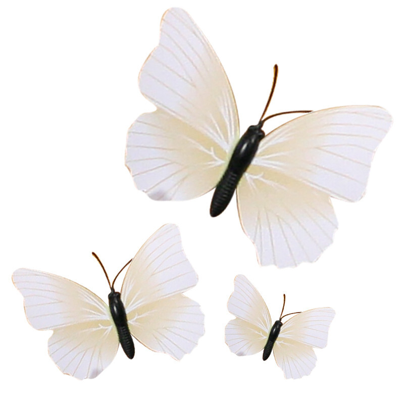 Papillons ivoires aimantés assortis (x3)