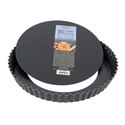 Moule à tarte cannelée tôle bleuie fond amovible Moule à tarte cannelée tôle bleuie fond amovible