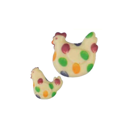 Poules en chocolat blanc assorties (x96)