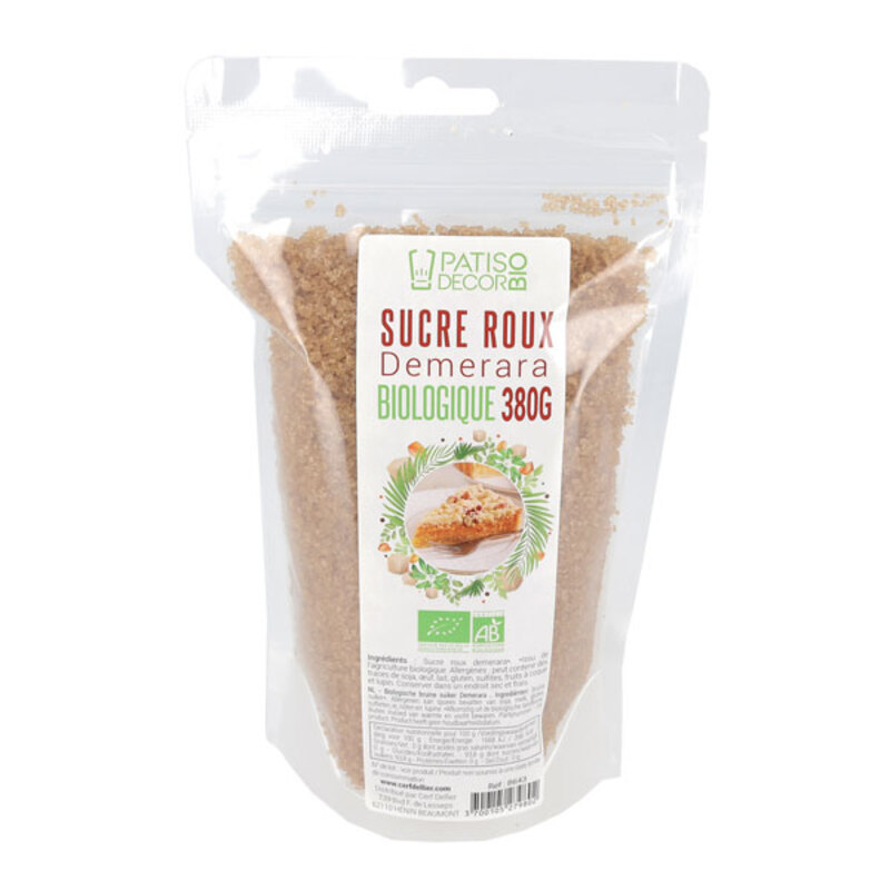 Sucre roux Demerara Bio 380 g - cassonade croustillante