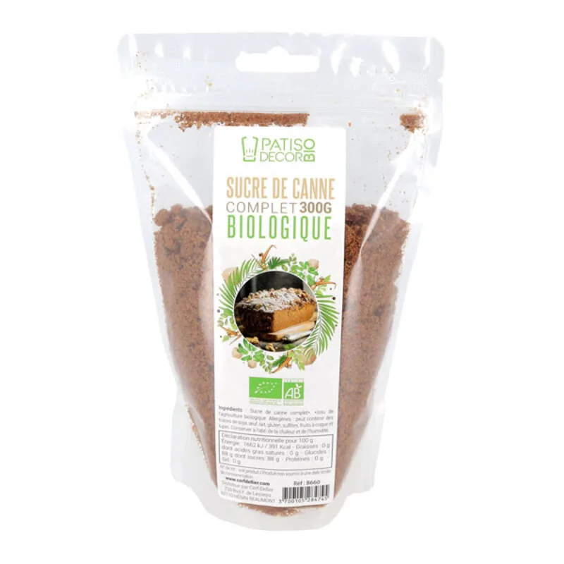 Sucre de canne complet Bio 260 g Patisdécor Bio