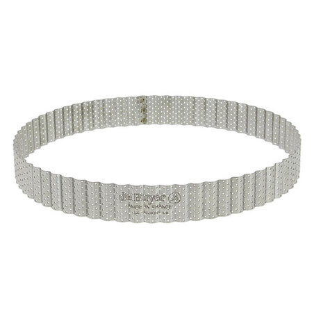 Cercle à tarte cannelé perforé inox De Buyer
