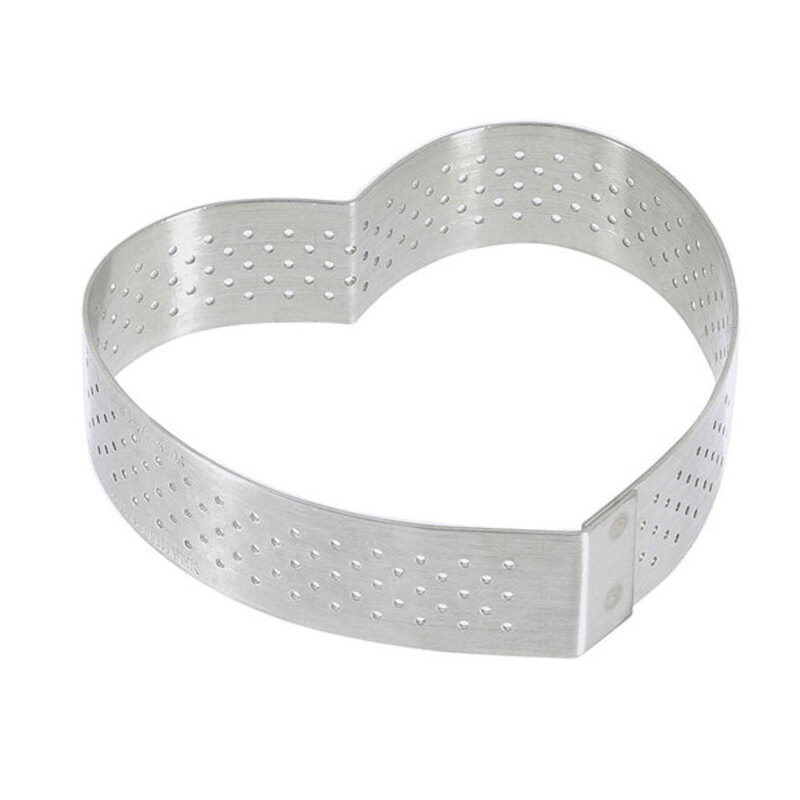 Cercle à tarte coeur perforé inox De Buyer