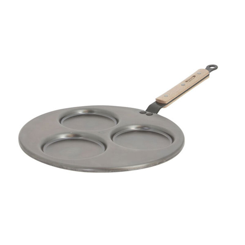 Poêle Triblinis MINERAL B, acier doux, Poêles à blinis, ø 27cm - 3 blinis ø  10cm - De Buyer