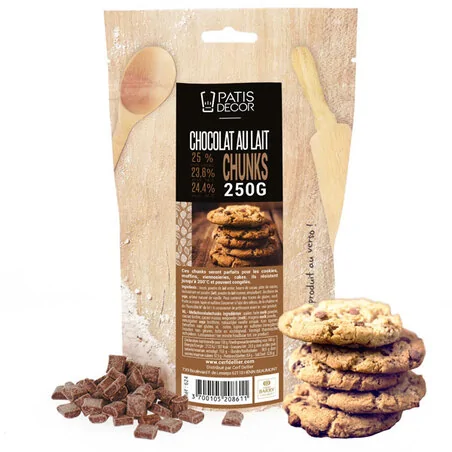 Chunks de chocolat blanc - 20% de cacao - 250g | Cerf Dellier