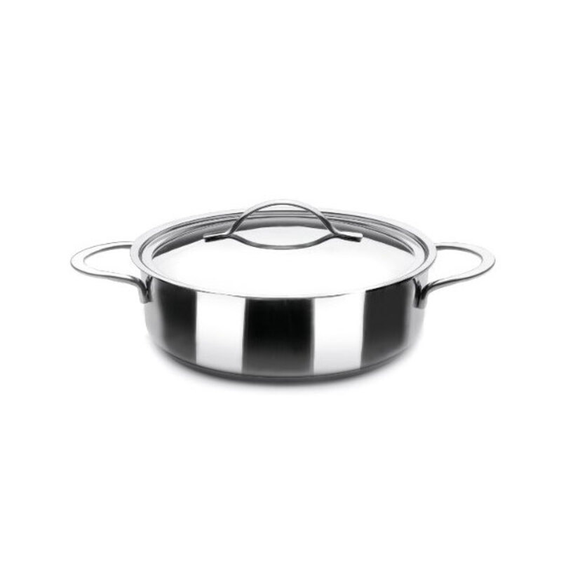 Casserole en aluminium avec couvercle en verre avec poignées en silicone  dimensions - ø 36 cm - Poele / sauteuse - Achat & prix