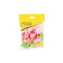 Rose rose avec feuilles (x 6) Rose rose avec feuilles (x 6)