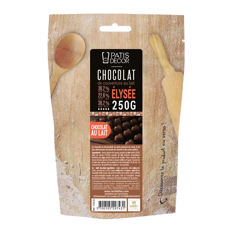 Chocolat de Couverture au Lait Elysée 36% 250 g