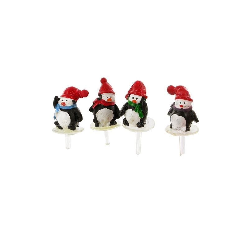Pingouins assortis sur pique (x4)