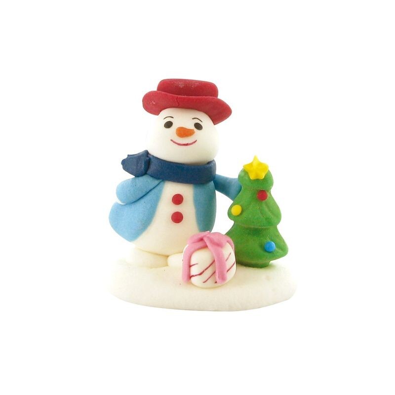 Décors comestibles bonhomme de neige cadeau (x24)