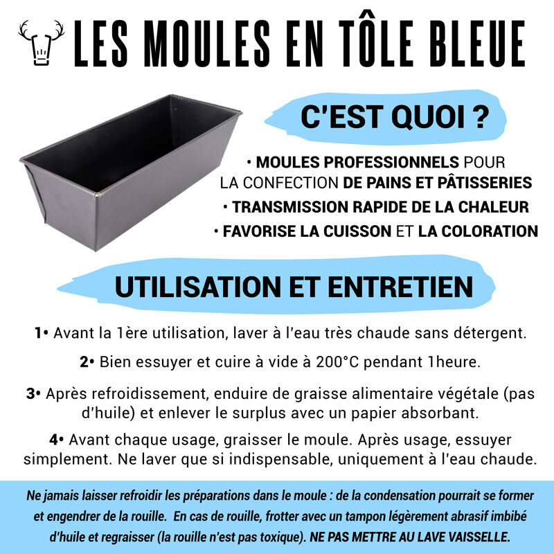 DE BUYER PLAQUE GOUTTIERE A TUILE OU A PAIN EN TOLE BLEUE