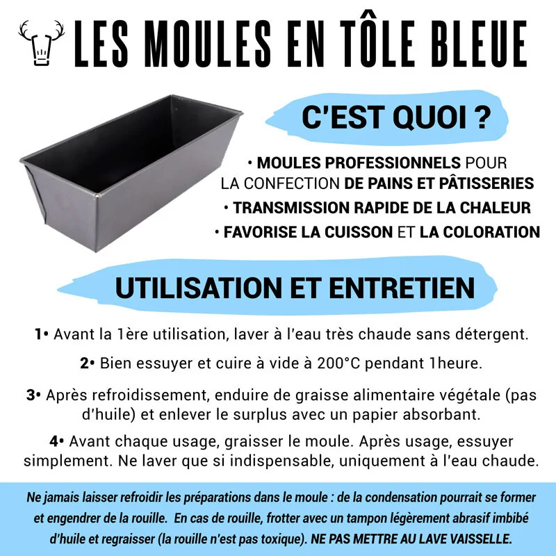 Moule à tarte tôle bleuie