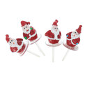 Pères Noël ronds résine assortis sur pique (x30) Pères Noël ronds résine assortis sur pique (x30)