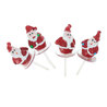 Pères Noël  ronds résine assortis sur pique (x30)