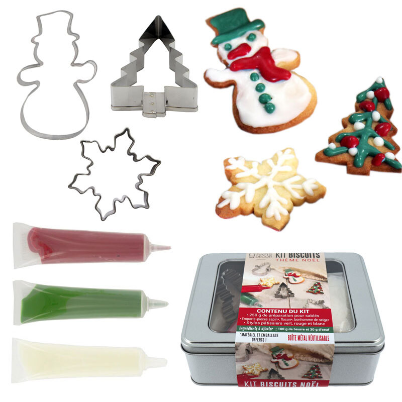 Coffret biscuits Noël avec boîte en métal