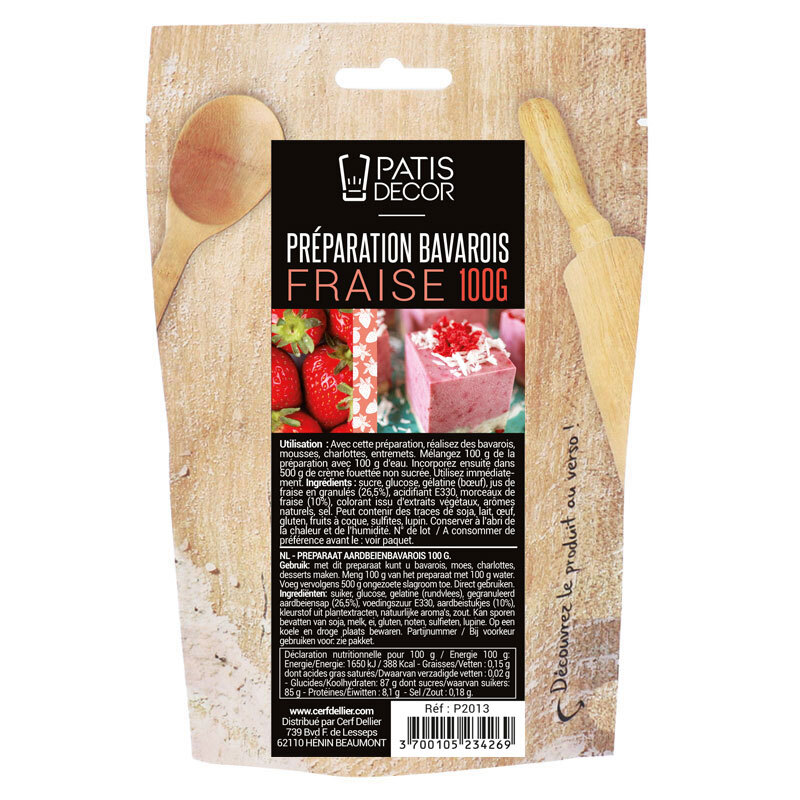 Préparation bavarois Gel Fraise Patisdécor