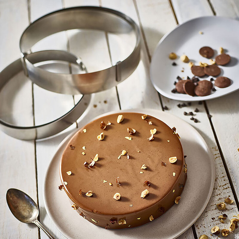 Cercles de cuisson en bois à tarte avec son papier cuisson siliconé