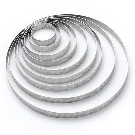 Cercle à tarte en inox - 16 cm h.2 cm Bords Roulés - Gobel