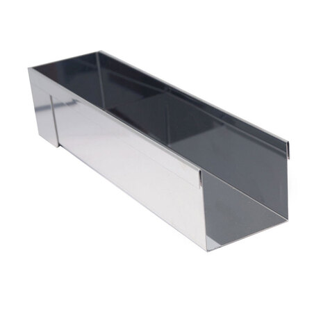 Gouttière à bûche carrée inox embouts démontables 30 cm