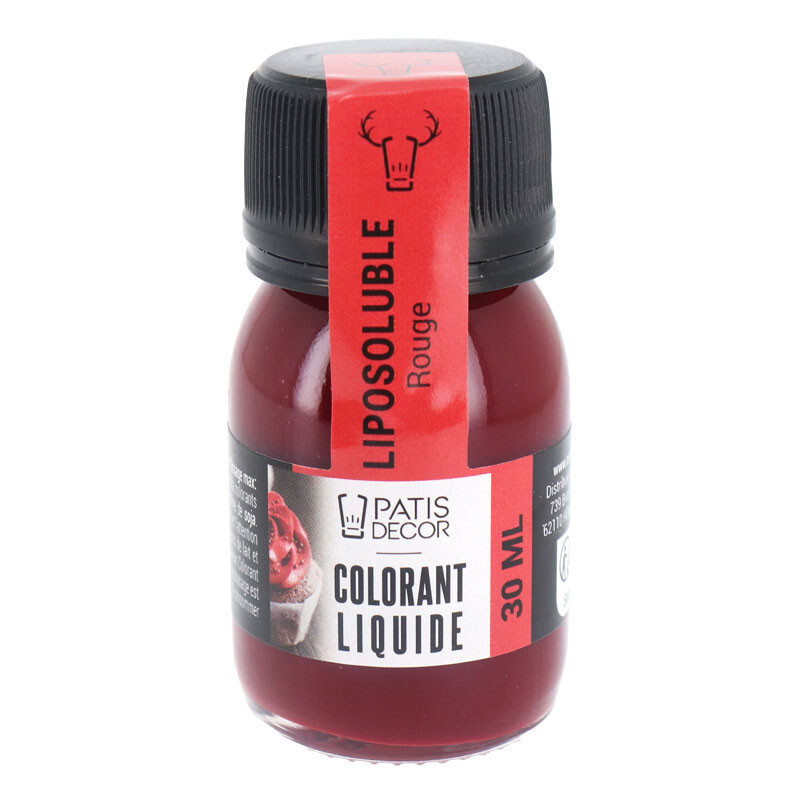 Colorant alimentaire liposoluble rouge Patisdécor 30mL