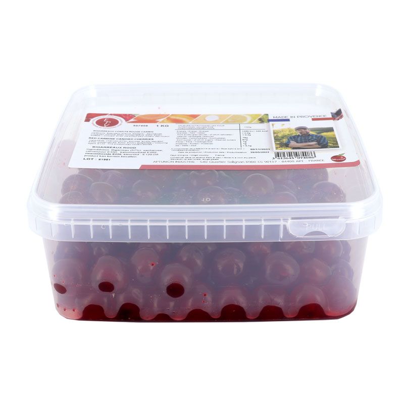 Cerises Bigarreaux confites rouges 1 Kg, épicerie pâtisserie cuisine